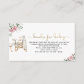 Elegante Watercolor Stork Girl Pink Babydusche boo Begleitkarte (Vorderseite)