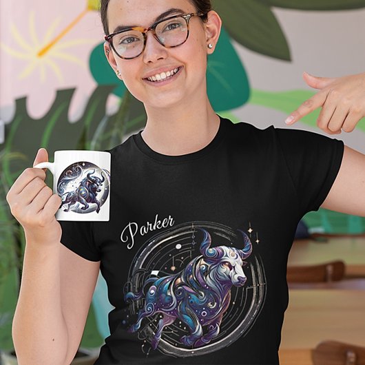 Elegante Watercolor Taurus Zodiac Custom T-Shirt