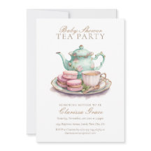Elegante Watercolor Tea Party Babydusche