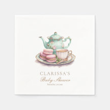 Elegante Watercolor Tea Party Babydusche