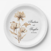 Elegante Watercolor Terracota Pappteller (Vorderseite)