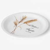 Elegante Watercolor Terracota Pappteller (Schrägansicht)