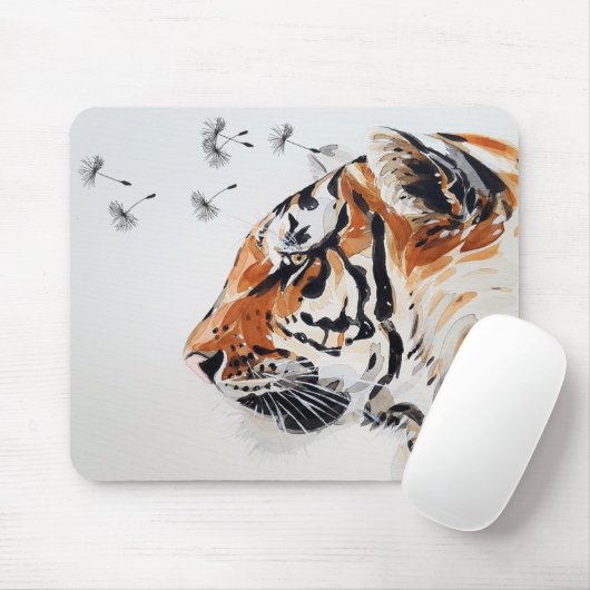 Elegante Watercolor Tiger Art Mousepad (Mit Mouse)