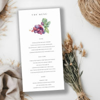 Elegante Watercolor Traubenblätter Hochzeitskarte