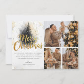 Elegante Watercolor Tree Multi Foto Weihnachtskart Einladung (Vorderseite)