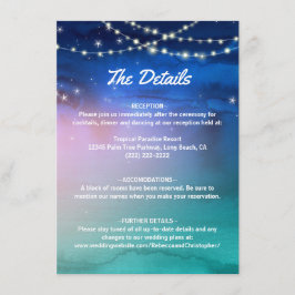 Elegante Watercolor Tropical Beach Hochzeit Begleitkarte