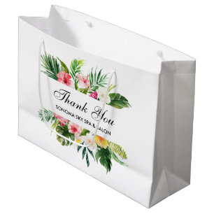 Elegante Watercolor Tropical Floral Vielen Dank Große Geschenktüte