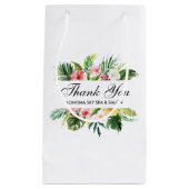 Elegante Watercolor Tropical Floral Vielen Dank Kleine Geschenktüte (Vorderseite)