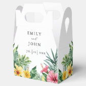 Elegante Watercolor Tropical Floral Wedding Geschenkschachtel (Geöffnet)