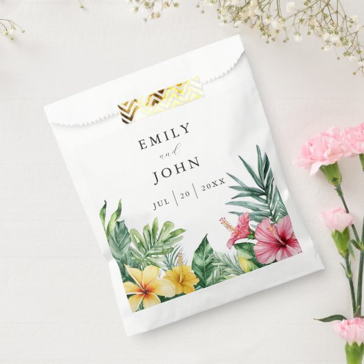 Elegante Watercolor Tropical Floral Wedding Geschenktütchen (Versiegelt)