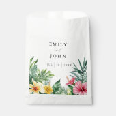 Elegante Watercolor Tropical Floral Wedding Geschenktütchen (Vorderseite)