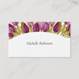 Elegante Watercolor Tulip Blume Visitenkarte