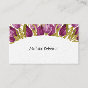 Elegante Watercolor Tulip Blume Visitenkarte