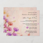 Elegante Watercolor Tulips Frische Hochzeit Einladung (Vorne/Hinten)