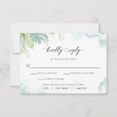 Elegante Watercolor und Airy Greenery RSVP Card (Vorderseite)