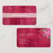 Elegante Watercolor Velvet Viva Magenta Visitenkarte (Vorne/Hinten)