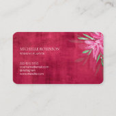 Elegante Watercolor Velvet Viva Magenta Visitenkarte (Rückseite)