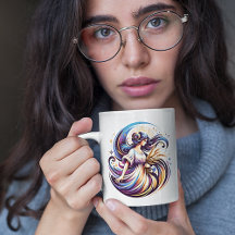 Elegante Watercolor Virgo Zodiac Custom Tasse