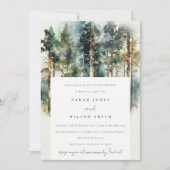 Elegante Watercolor Wald Forest Couples Dusche Einladung (Vorderseite)