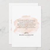 Elegante Watercolor Wedding Dankeschön Card Dankeskarte (Vorne/Hinten)