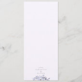 Elegante Watercolor Wedding Menu Card Programm (Rückseite)