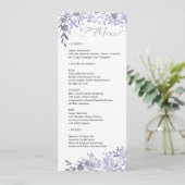 Elegante Watercolor Wedding Menu Card Programm (Stehend Vorderseite)