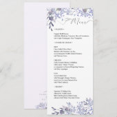 Elegante Watercolor Wedding Menu Card Programm (Vorne/Hinten)