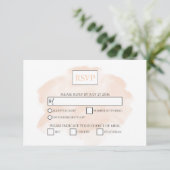 Elegante Watercolor Wedding RSVP Cards (Stehend Vorderseite)