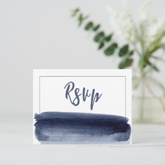 Elegante Watercolor Wedding RSVP Postkarten (Stehend Vorderseite)