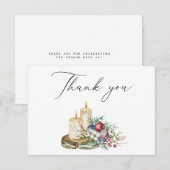 Elegante Watercolor Weihnachten Dankeskarte (Vorne/Hinten)