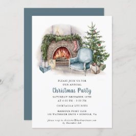 Elegante Watercolor Weihnachten Party Einladung