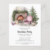 Elegante Watercolor Weihnachten Party Einladung
