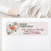 Elegante Watercolor Weihnachten Rücksendeadresse (Insitu)