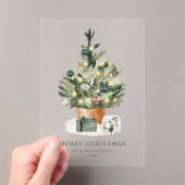 Elegante Watercolor Weihnachtsbaum Acryleinladungen (Insitu (Handheld))