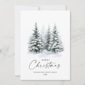 Elegante Watercolor Weihnachtsbaum Feiertagskarte (Vorderseite)