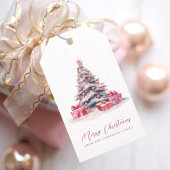 Elegante Watercolor Weihnachtsbaum Geschenkanhänger