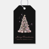 Elegante Watercolor Weihnachtsbaum Geschenkanhänger (Vorderseite)