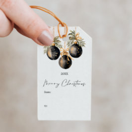 Elegante Watercolor Weihnachtsbaummannschaft Geschenkanhänger