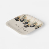 Elegante Watercolor Weihnachtsbaummannschaft Pappteller (Gewinkelt)