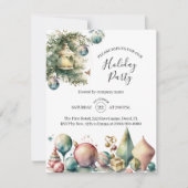 Elegante Watercolor Weihnachtsfeier Einladung (Vorderseite)