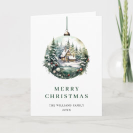 Elegante Watercolor Weihnachtsfeiertage Gruß Feiertagskarte