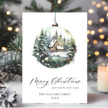 Elegante Watercolor Weihnachtsfeiertage Gruß