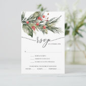 Elegante Watercolor Weihnachtskarte RSVP Einladung (Stehend Vorderseite)