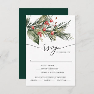 Elegante Watercolor Weihnachtskarte RSVP Einladung