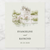 Elegante Watercolor Weinetikett (Einzelnes Label)