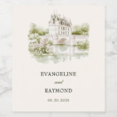 Elegante Watercolor Weinetikett (Einzelnes Label)