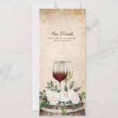 Elegante Watercolor Weingarten Hochzeit Save The Date (Rückseite)