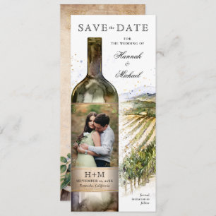 Elegante Watercolor Weingarten Hochzeit Save The Date