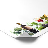 Elegante Watercolor Weingarten Modernes Skript Poster (Ecke)