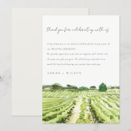 Elegante Watercolor Weinkeller Weinkultur und Erde Dankeskarte